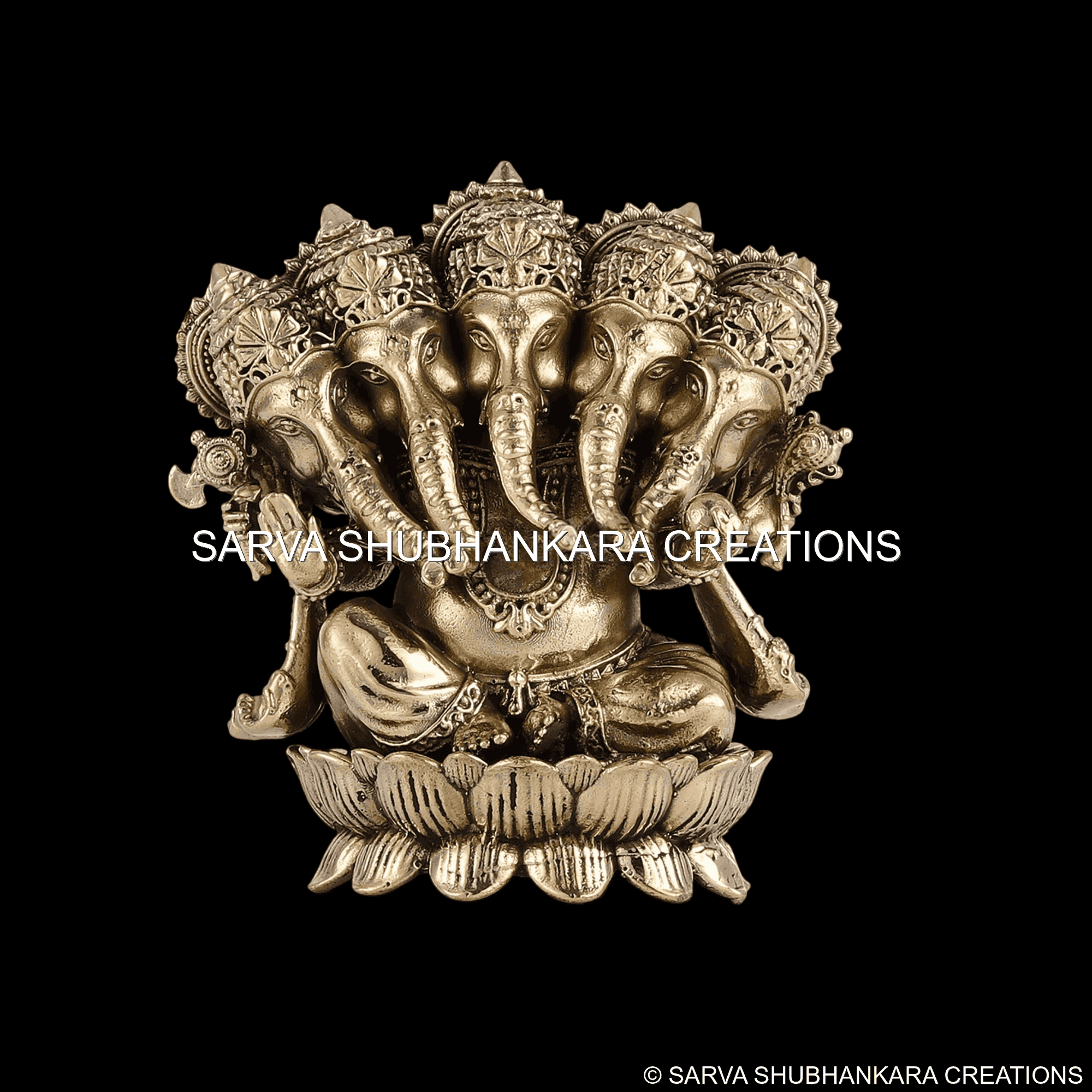Panchmukhi Ganesh on Lotus
