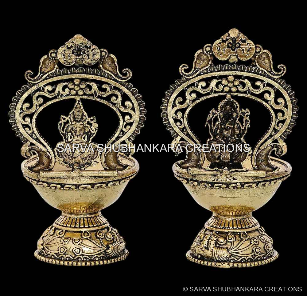 Ganesh Lakshmi Dual Diya Blessings